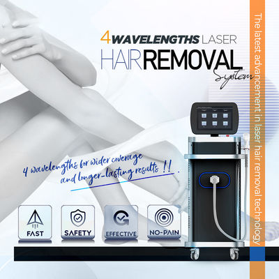 1.6kw Ice Platinum Titanium Diode Hair Removal Laser 4 Wavelength 755 808 940 1064nm
